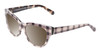 Profile View of Kate Spade AISHA Designer Polarized Sunglasses with Custom Cut Amber Brown Lenses in Tan Purple Plaid Amber Brown Tortoise Havana Ladies Cat Eye Full Rim Acetate 54 mm