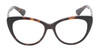 Front View of Kate Spade SHERYLYN Designer Bi-Focal Prescription Rx Eyeglasses in Gloss Black Amber Brown Tortoise Havana Ladies Cat Eye Full Rim Acetate 54 mm