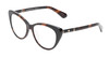 Profile View of Kate Spade SHERYLYN Designer Progressive Lens Blue Light Blocking Eyeglasses in Gloss Black Amber Brown Tortoise Havana Ladies Cat Eye Full Rim Acetate 54 mm