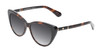 Profile View of Kate Spade SHERYLYN Designer Polarized Sunglasses with Custom Cut Smoke Grey Lenses in Gloss Black Amber Brown Tortoise Havana Ladies Cat Eye Full Rim Acetate 54 mm