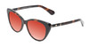 Profile View of Kate Spade SHERYLYN Designer Polarized Sunglasses with Custom Cut Red Mirror Lenses in Gloss Black Amber Brown Tortoise Havana Ladies Cat Eye Full Rim Acetate 54 mm