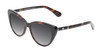 Profile View of Kate Spade SHERYLYN Designer Polarized Reading Sunglasses with Custom Cut Powered Smoke Grey Lenses in Gloss Black Amber Brown Tortoise Havana Ladies Cat Eye Full Rim Acetate 54 mm