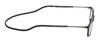 Side View of Calabria SP02 Snap Magnetic Reading Glasses Black Front Connect Adjustable Temples Eyeglass Around Neck Hanging Readers