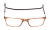 Front View of Calabria SP02 Snap Magnetic Reading Glasses Crystal Brown Adjustable Temples Eyeglass Around the Neck Hanging Readers
