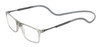 Profile View of Calabria SP02 Snap Magnetic Reading Glasses Blue Light Crystal Grey Adjustable Temples Around the Neck Hanging Readers