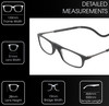 Frame Dimensions View of Calabria SP03 Snap Magnetic Reading Glasses Black Front Connect Adjustable Temples Eyeglass Around Neck Hanging Readers