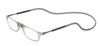 Profile View of Calabria SP03 Snap Magnetic Reading Glasses Crystal Grey Front Connect Adjustable Temples Around Neck Hanging Readers