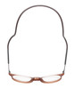 Top View of Calabria SP04 Snap Magnetic Reading Glasses Blue Light Crystal Brown Adjustable Temples Around the Neck Hanging Readers