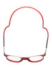 Top View of Calabria SP04 Snap Magnetic Reading Glasses Crystal Red Front Connect Adjustable Temples Around Neck Hanging Readers