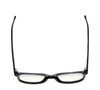 Top View of BCBG BAR104BL Designer Reading Eye Glasses with Custom Cut Powered Lenses in Gloss Black Silver Unisex Panthos Full Rim Acetate 52 mm
