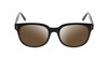 Front View of BCBG BAR104BL Designer Polarized Sunglasses with Custom Cut Amber Brown Lenses in Gloss Black Silver Unisex Panthos Full Rim Acetate 52 mm