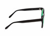 Side View of BCBG BAR104BL Unisex Panthos Polarized Sunglasses in Black Silver 52mm with Green Mirror Lenses