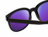 Close Up View of BCBG BAR104BL Unisex Panthos Polarized Sunglasses in Black Silver 52mm with Purple Mirror Lenses