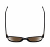 Top View of BCBG BAR104BL Designer Polarized Sunglasses with Custom Cut Amber Brown Lenses in Gloss Black Silver Unisex Panthos Full Rim Acetate 52 mm