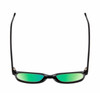 Top View of BCBG BAR104BL Unisex Panthos Polarized Sunglasses in Black Silver 52mm with Green Mirror Lenses