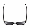Top View of BCBG BAR104BL Designer Polarized Reading Sunglasses with Custom Cut Powered Smoke Grey Lenses in Gloss Black Silver Unisex Panthos Full Rim Acetate 52 mm