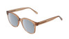 Profile View of BCBG BAR104BL Unisex Pantho Polarized Sunglasses in Brown Crystal 52mm with Silver Mirror Lenses