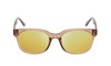 Front View of BCBG BAR104BL Unisex Pantho Polarized Sunglasses in Brown Crystal 52mm with Gold Mirror Lenses