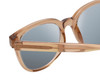 Close Up View of BCBG BAR104BL Unisex Pantho Polarized Sunglasses in Brown Crystal 52mm with Silver Mirror Lenses