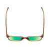 Top View of BCBG BAR104BL Unisex Pantho Polarized Sunglasses in Brown Crystal 52mm with Green Mirror Lenses