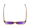 Top View of BCBG BAR104BL Unisex Pantho Polarized Sunglasses in Brown Crystal 52mm with Purple Mirror Lenses