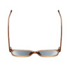 Top View of BCBG BAR104BL Unisex Pantho Polarized Sunglasses in Brown Crystal 52mm with Silver Mirror Lenses