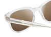 Close Up View of BCBG BAR104BL Unisex Pantho Sunglasses in Clear Crystal 52mm with NON-Polarized Brown Gradient Lenses