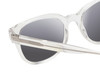 Close Up View of BCBG BAR104BL Unisex Pantho Sunglasses in Clear Crystal 52mm with NON-Polarized Grey Gradient Lenses