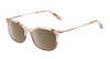 Profile View of BCBG BAR105 Unisex Cat Eye Sunglasses in Red Rose Gold 52 mm with NON-Polarized Brown Gradient Lenses