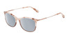 Profile View of BCBG BAR105 Unisex Cat Eye Polarized Sunglasses in Red Rose Gold 52 mm with Silver Mirror Lenses