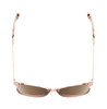 Top View of BCBG BAR105 Unisex Cat Eye Sunglasses in Red Rose Gold 52 mm with NON-Polarized Brown Gradient Lenses