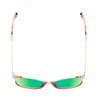 Top View of BCBG BAR105 Unisex Cat Eye Polarized Sunglasses in Red Rose Gold 52 mm with Green Mirror Lenses
