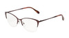 Profile View of BCBG BAR302 Cat Eye Semi-Rimless Reading Glasses +1.00 Red Tortoise Crimson 54mm