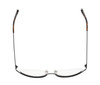 Top View of BCBG BAR303 Unisex Cateye Semi-Rimless Reading Glasses +1.00 Black Tortoise 55mm