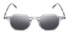 Front View of Reptile Softshell Designer Polarized Sunglasses with Custom Cut Smoke Grey Lenses in Smoke Grey Crystal Tortoise Havana Unisex Octagonal Full Rim Acetate 45 mm