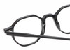 Close Up View of Reptile Softshell Unisex Octagonal Designer Reading Glasses in Gloss Black 45 mm