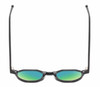 Top View of Reptile Softshell Unisex Octagon Designer Polarized Sunglasses Black 45mm 4 Opt. with Custom Cut Green Mirror Lenses