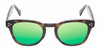 Front View of Reptile Chelidae Unisex Polarized Sunglasses Tortoise Havana Crystal 49mm 4 Opt. with Custom Cut Green Mirror Lenses
