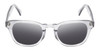 Front View of Reptile Chelidae Designer Polarized Sunglasses with Custom Cut Smoke Grey Lenses in Smoke Grey Crystal Unisex Panthos Full Rim Acetate 49 mm