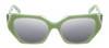 Front View of Reptile Cryptodira Womens Designer Sunglasses Green Crystal 55mm 4 Opt with Custom Cut NON-polarized Grey Gradient Lenses
