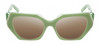 Front View of Reptile Cryptodira Womens Designer Sunglasses Green Crystal 55mm 4 Opt with Custom Cut NON-polarized Brown Gradient Lenses