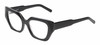Profile View of Reptile Cryptodira Women Butterfly Designer Reading Glasses in Gloss Black 55 mm