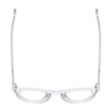 Top View of Reptile Malayemys Designer Single Vision Prescription Rx Eyeglasses in Clear Crystal Ladies Panthos Full Rim Acetate 44 mm