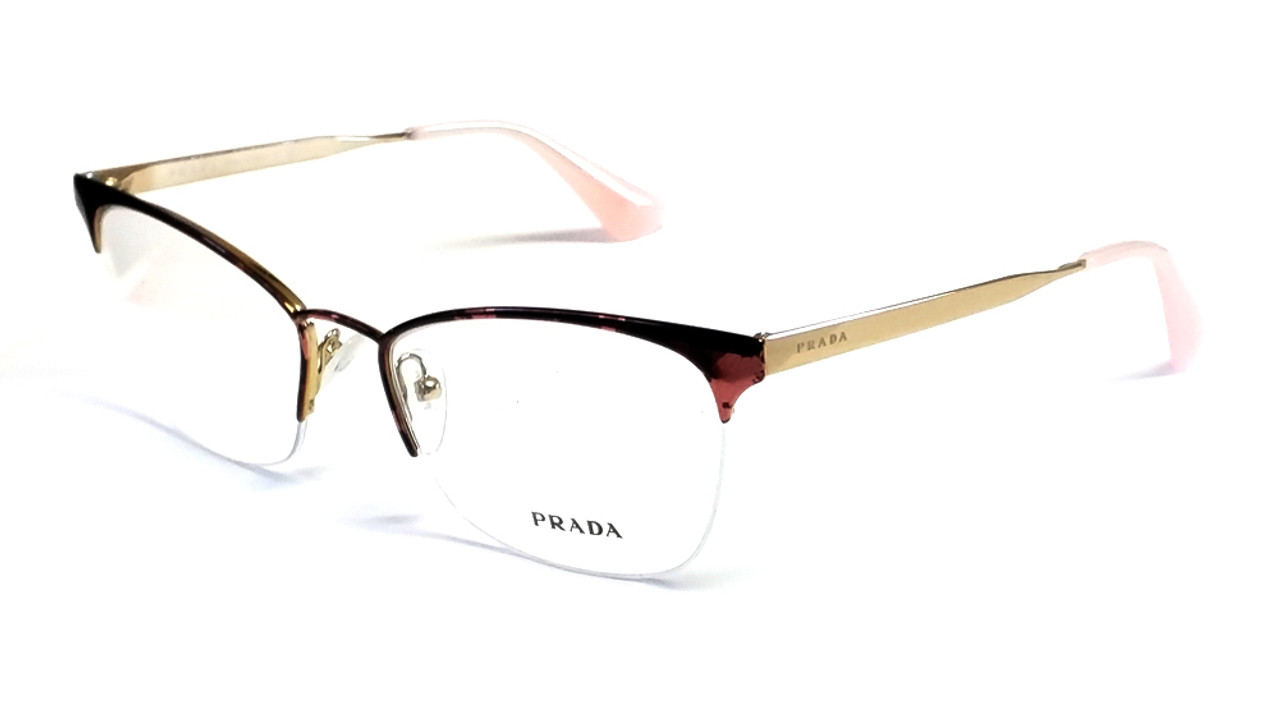 Prada Designer Reading Glasses VPR65Q in Rose & Gold with Pink 53 mm -  Speert International