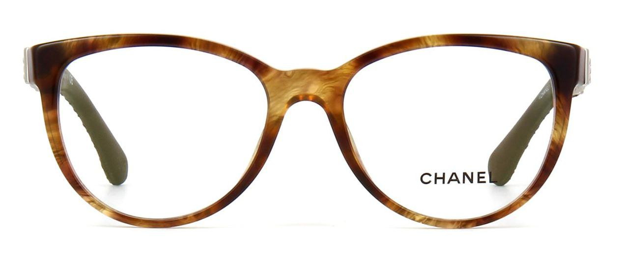 Chanel Womens Designer Eyeglasses 3321Q in Brown Marble (1525)