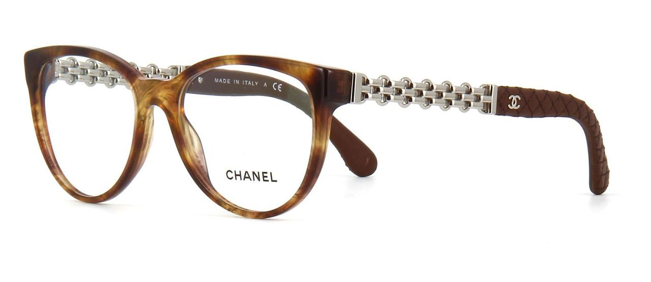 Chanel Womens Designer Eyeglasses 3321Q in Brown Marble (1525)