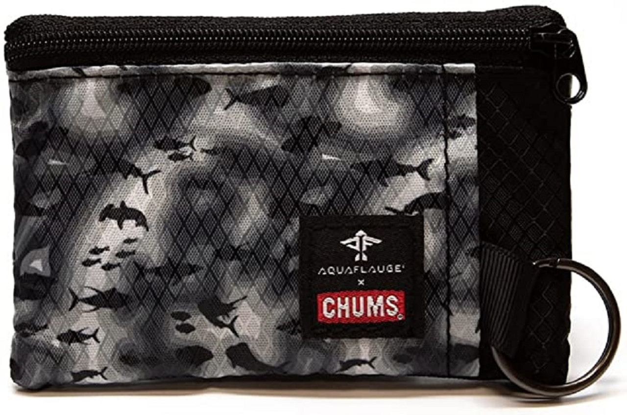 Chums Compact Surfshorts Wallet w/ Key Ring,2 Zipper Pockets,ID Window 5  OPTIONS