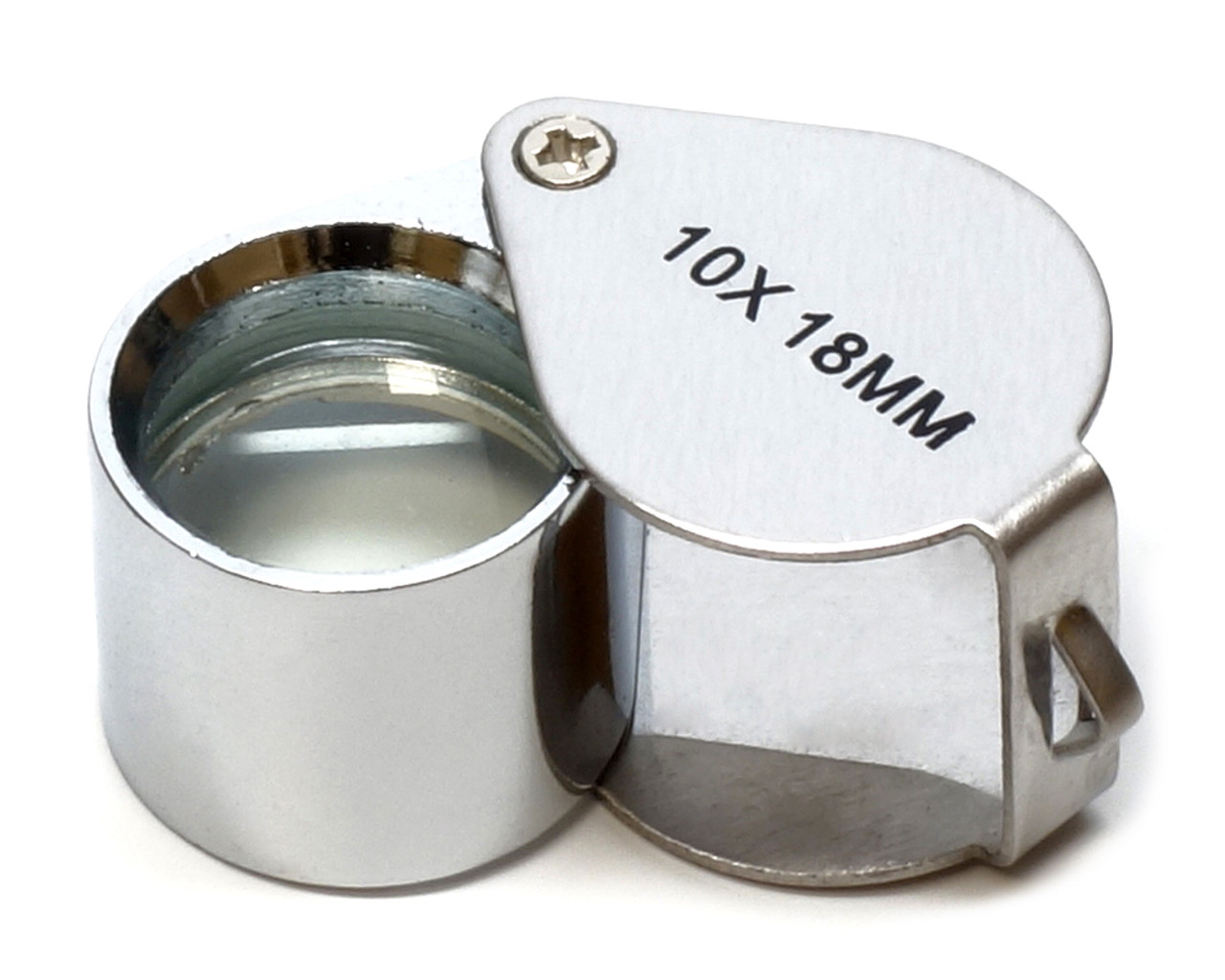 Aluminum Silver Metal Jewelers Loupe 10x Magnification 18mm