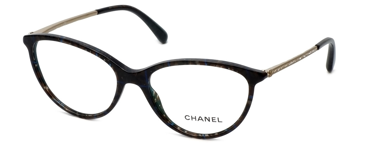 Chanel Designer Reading Glasses 3293B-1489 in Brown-Glitter 53mm