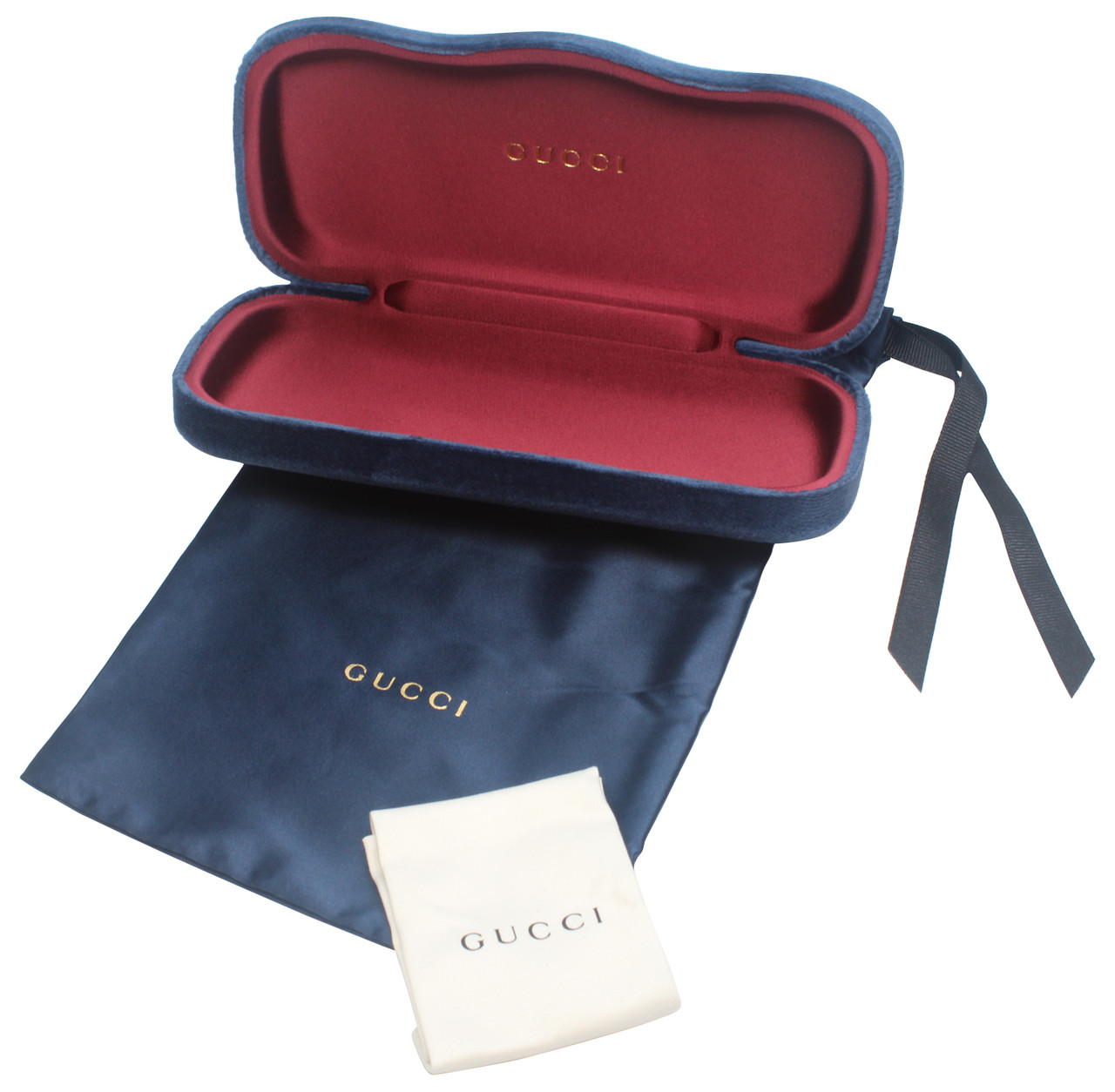 Gucci Authentic Designer Hard Velvet Clamshell Eyeglass/Sunglass Case ...